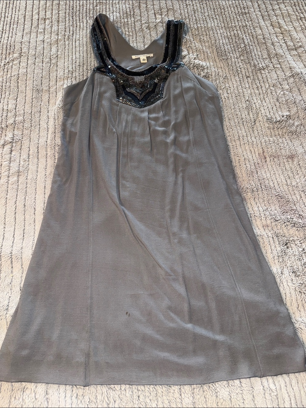 Banana Republic Gray Mini Dress with Beaded Scoop Neck